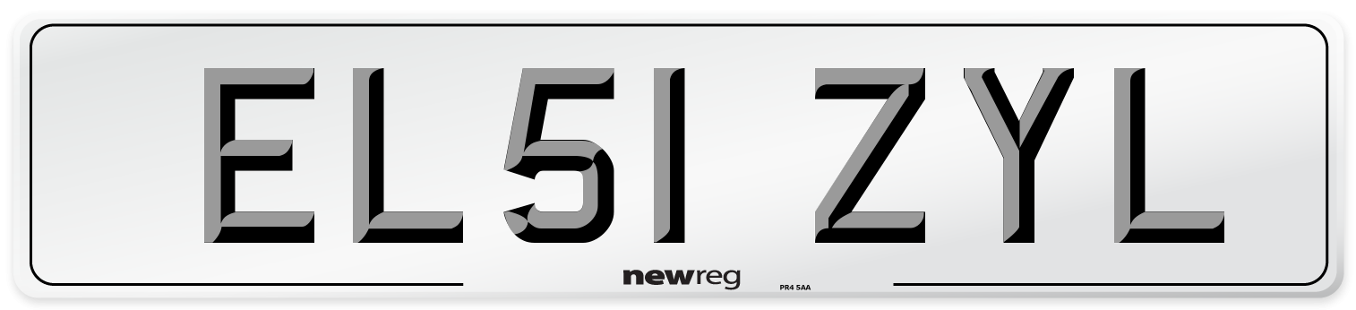 EL51 ZYL Number Plate from New Reg